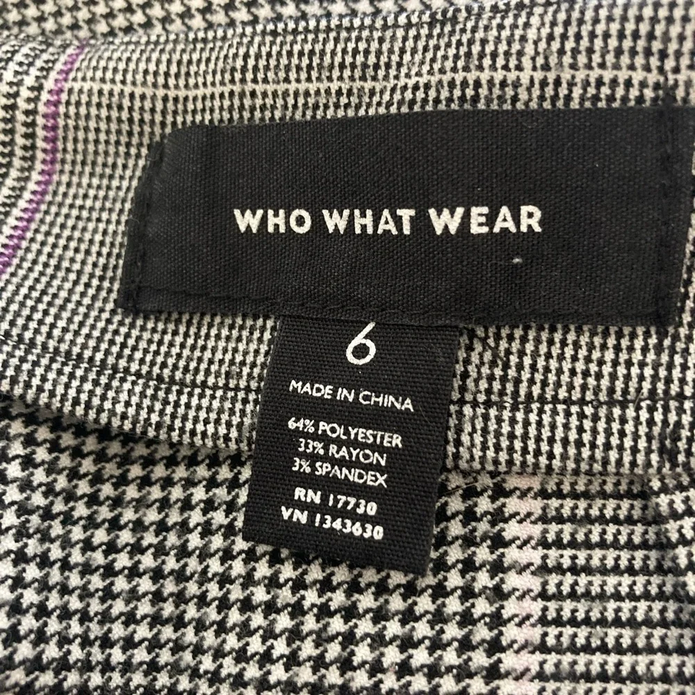 WHO what wear glen plaid asymmetrical mini skirt knot detail metal zipper size 6